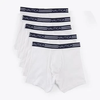 Nautica | Nautica Mens Logo And Striped Waist Boxer Briefs, 5-Pack 5折