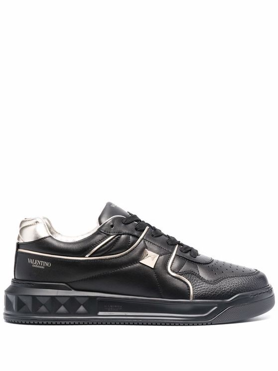 valentino男鞋怎么样, Valentino | VALENTINO 男士黑色皮革运动鞋 1Y2S0E71-RUS-ED6商品图片 独家减免邮费