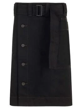 Lemaire Belted Apron Midi Skirt