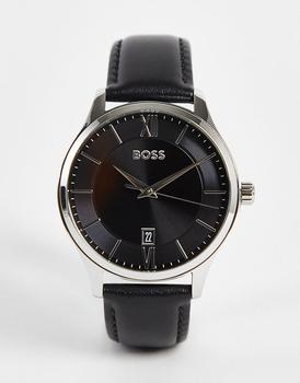 推荐BOSS leather watch in black商品