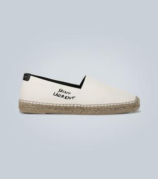 商品Yves Saint Laurent | Logo刺绣帆布草编鞋,商家MyTheresa CN,价格¥5185图片