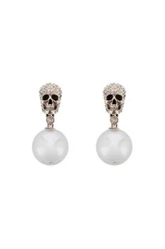 Alexander McQueen | Alexander mcqueen pearl skull earrings with crystal pavé,商家Baltini,价格¥1998