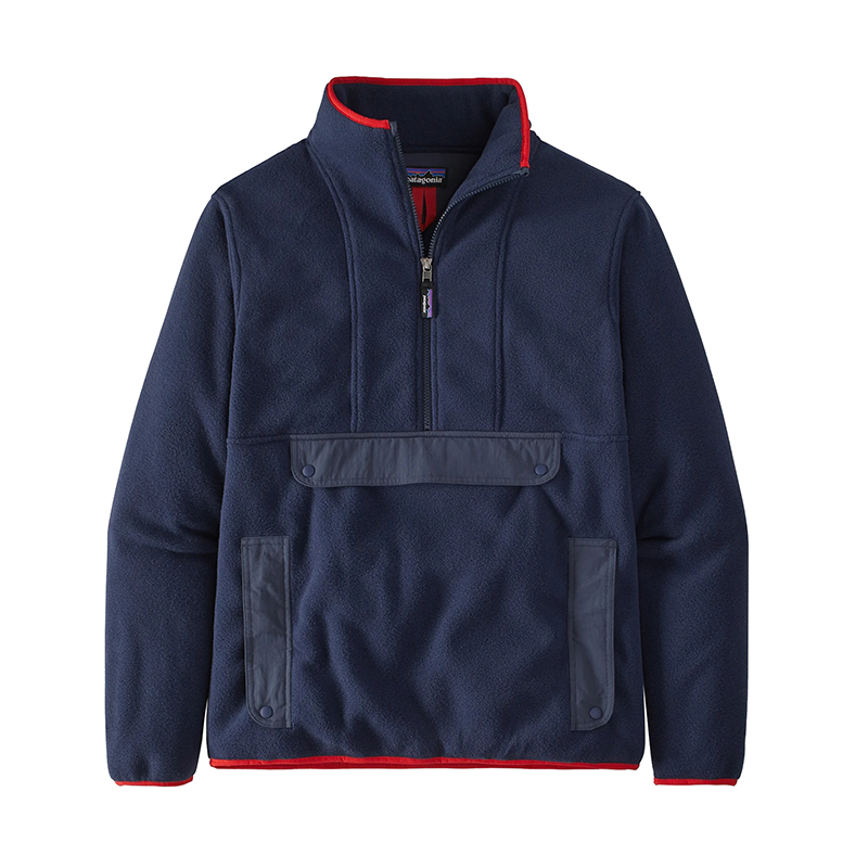 巴伯尔图片, Patagonia | Patagonia/巴塔哥尼亚 男士海军蓝羊毛混纺半拉连抓绒夹克商品图片 8折, 包邮包税