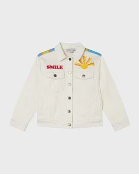 Stella McCartney | Girl's Rainbow Smile Printed Gabardine Jacket, Size 4-12,商家Neiman Marcus,价格¥1815