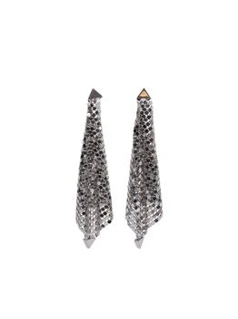Paco Rabanne | Silver Mesh Drop Earrings,商家Italist,价格¥2398