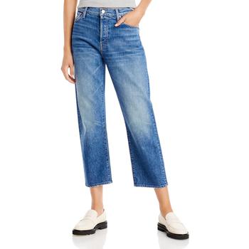 推荐Mother Womens The Ditcher Distressed High Rise Cropped Jeans商品