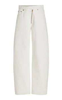 FRAME | FRAME - Zip-Detailed Rigid High-Rise Barrel Jeans - White - 29 - Moda Operandi 独家减免邮费