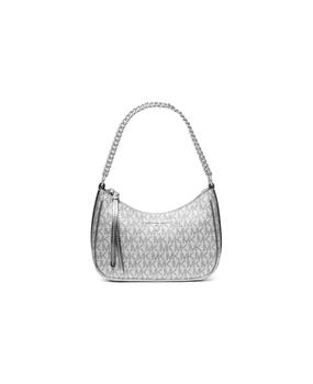 推荐Michael Kors Jet Set Charm Small Monogram Silver Shoulder Bag商品