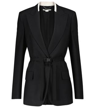 Stella McCartney | 羊毛混纺腰带西装外套商品图片,7折