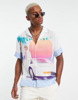 商品ASOS | ASOS DESIGN relaxed revere Miami Vice placement print shirt,商家ASOS,价格¥158图片