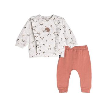 商品Baby Girl Organic Cotton Top And Pant Set With Ruffles Oatmeal Mix - Infant,商家Macy's,价格¥388图片