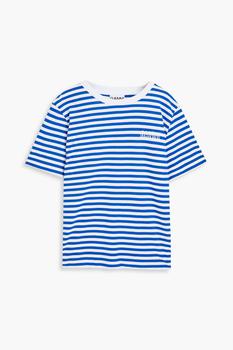 Ganni | Daphne striped cotton-blend jersey T-shirt商品图片,5折×额外7.5折, 额外七五折