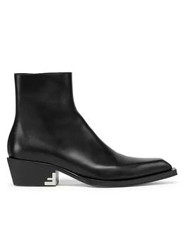 Fendi | Leather Stacked Heel Ankle Boots 独家减免邮费