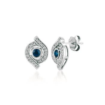 商品Ladies Blueberry Sapphire Earrings set in 14K Vanilla Gold图片