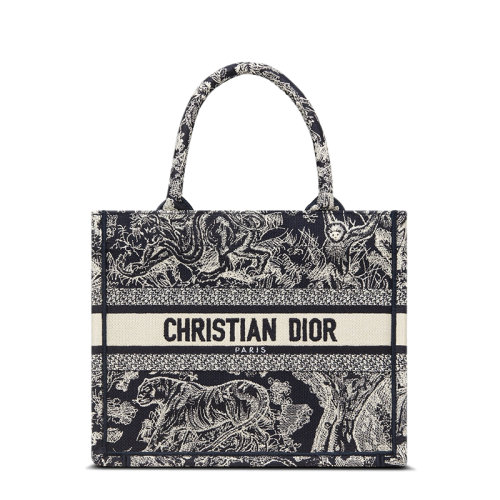 迪奥手提包, Dior | 【包税】DIOR/迪奥 22春夏新款BOOK系列 女士小号蓝色织物反色效果茹伊印花徽标刺绣单肩手提托特包M1265ZRGO_M928商品图片 7.9折×额外9.5折, 包邮包税, 额外九五折