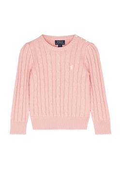 推荐KIDS Pink cable-knit cotton jumper商品