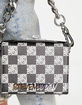 推荐Steve Madden Bkinder crossbody box bag in logo checkerboard商品