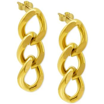ADORNIA | 14k Gold-Plated Curb Chain Drop Earrings 独家减免邮费