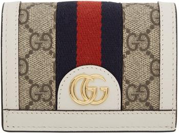 Gucci | Beige & Off-White GG Ophidia Card Holder商品图片,独家减免邮费