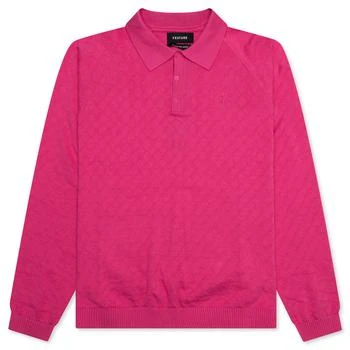 推荐Hogan Pointelle Raglan Sleeve Sweater Polo - Coral商品