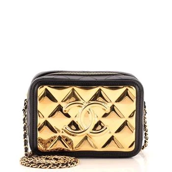 [二手商品] Chanel | Golden Plate Zip Around Vanity Case with Chain Quilted Metal and Lambskin Mini,商家Premium Outlets,价格¥18070