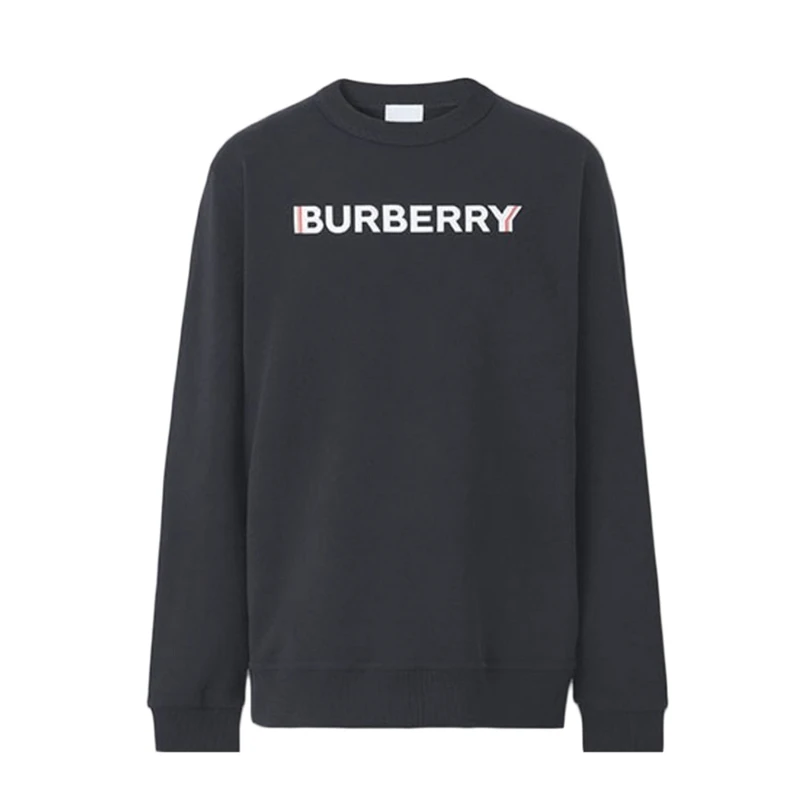 Burberry | BURBERRY/博柏利 女士黑色棉质胸口Logo印花卫衣 5.1折×额外9.7折, 额外九七折