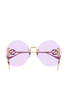 Gucci | Gucci - Women's Round-Frame Metal Sunglasses - Pink - OS - Moda Operandi商品图片,