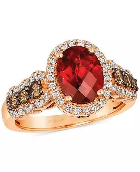 Le Vian | Garnet (2 ct. t.w.) & Diamond (3/4 ct. t.w.) Halo Ring in 14k Rose Gold,商家Macy's,价格¥39247