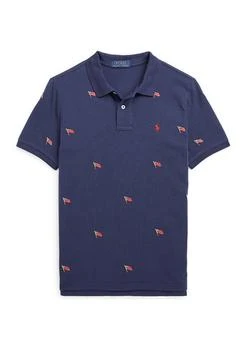 Ralph Lauren | Lauren Childrenswear Boys 8 20 Flag Embroidered Cotton Mesh Polo Shirt,商家Belk,价格¥136