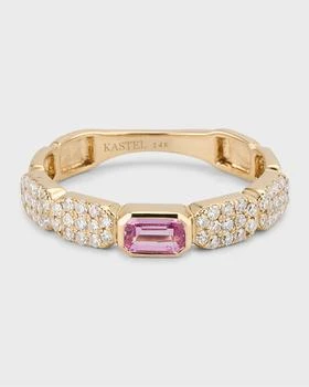 Kastel Jewelry | 14K Chemin Pink Sapphire and Diamond Pave Band Ring, Size 7,商家Neiman Marcus,价格¥13950