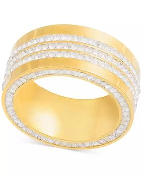 LEGACY for MEN by Simone I. Smith | Men's Crystal Wide Band in Gold-Tone Ion-Plated Stainless Steel,商家Macy's,价格¥387