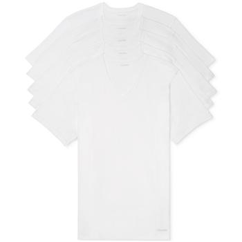Calvin Klein | Men's 5-Pk. Cotton Classics Slim V-Neck Undershirts商品图片,5.7折