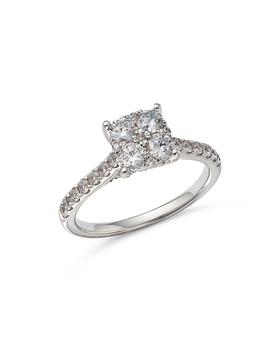 商品Diamond Cluster Engagement Ring in 14K White Gold, 1.00 ct. t.w. - 100% Exclusive图片