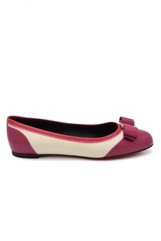 推荐Women's Shoes   Salvatore Ferragamo Varina Ballerinas Pink And Cream Leather商品
