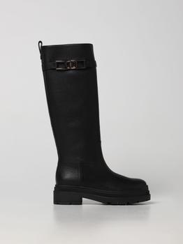 菲拉格慕鞋女靴, Salvatore Ferragamo | Salvatore Ferragamo Ryder hammered leather boots商品图片 满$250享9.7折, 满折