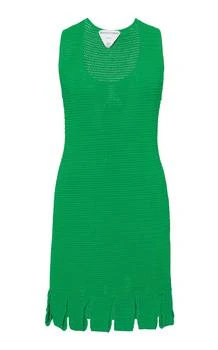 推荐Bottega Veneta - Carwash-Hem Cotton-Blend Mesh Mini Dress - Green - M - Moda Operandi商品