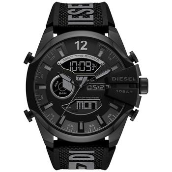 diesel手表评价, Diesel | Men's Analog Digital Mega Chief Black Silicone Strap Watch 51mm商品图片 
