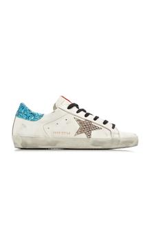 推荐Golden Goose - Women's Super-Star Glitter-Trimmed Leather Sneakers - White - IT 35 - Moda Operandi商品