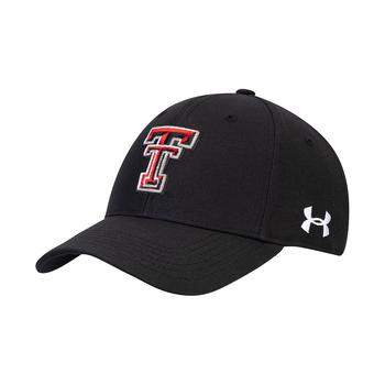 Under Armour | Men's Black Texas Tech Red Raiders Classic Structured Adjustable Hat商品图片,
