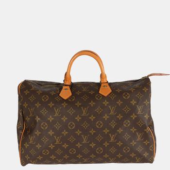 lv多少钱, [二手商品] Louis Vuitton | Louis Vuitton Brown Vintage Monogram Canvas Speedy 40 Satchel Bag商品图片 6折