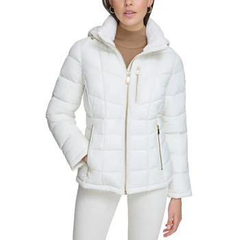 Calvin Klein | Women's Petite Faux-Fur-Trim Hooded Puffer Coat, Created for Macy's 3.5折