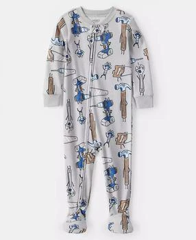 Carter's | Baby Boys Construction-Print 100% Cotton Long-Sleeve Snug-Fit 1-Piece Footed Pajamas,商家Macy's,价格¥89