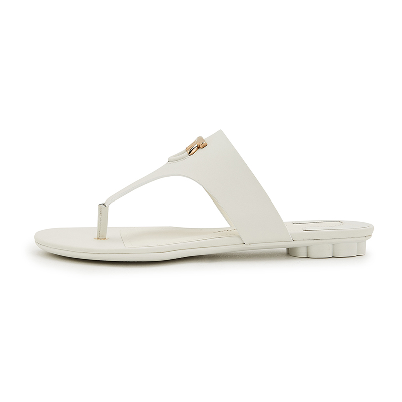 牛皮菲拉格慕皮带, Salvatore Ferragamo | SALVATORE FERRAGAMO 女士白色牛皮人字拖鞋 0684829商品图片 独家减免邮费