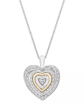 Macy's | Diamond Heart 18" Pendant Necklace (1/4 ct. t.w.) in Sterling Silver and 14k Gold-Plate, Created for Macy's,商家Macy's,价格¥1286