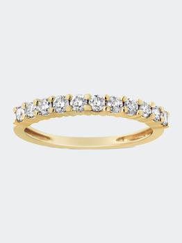 商品IGI Certified 1/2 Cttw Diamond 10K Yellow Gold Prong Set Fluted Band Style Wedding Ring,商家Verishop,价格¥6065图片