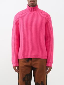 JW Anderson | Ribbed-knit merino roll-neck sweater商品图片,