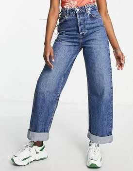 Topshop | Topshop One oversized Mom jean in mid blue 3.5折