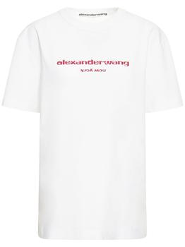Alexander Wang | Logo Printed Cotton Jersey T-shirt商品图片,额外6折, 额外六折