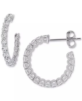 Macy's | Lab Grown White Sapphire Small Hoop Earrings (2-7/8 ct. t.w.) in Sterling Silver, 0.79",商家Macy's,价格¥283