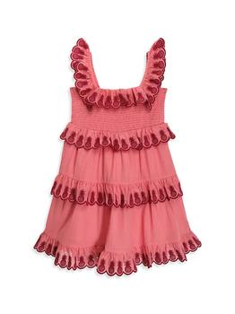 商品Little Girl's & Girl's Tropicana Scallop Tiered Dress图片